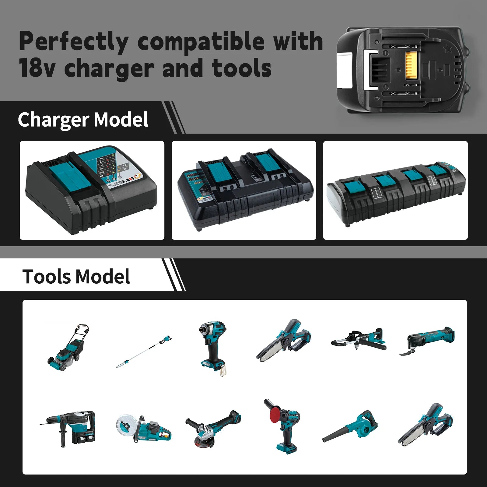 2 Pack Rechargeable 18V 6.0Ah Battery for Power Tools
