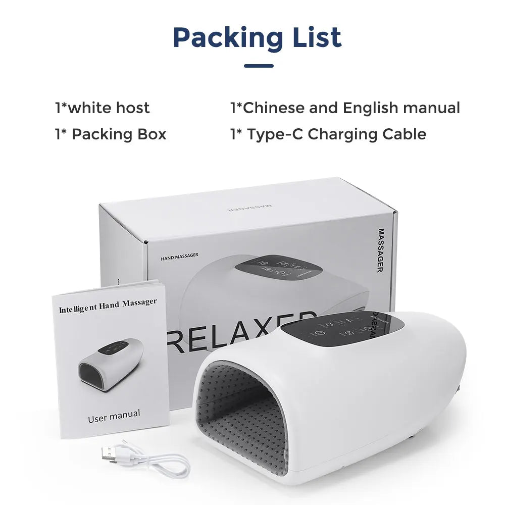 Wireless Electric Hand Massager Air Compression 3 Level Hot Compress Palm Acupoint Massager Help Finger Numbness Hand Massage