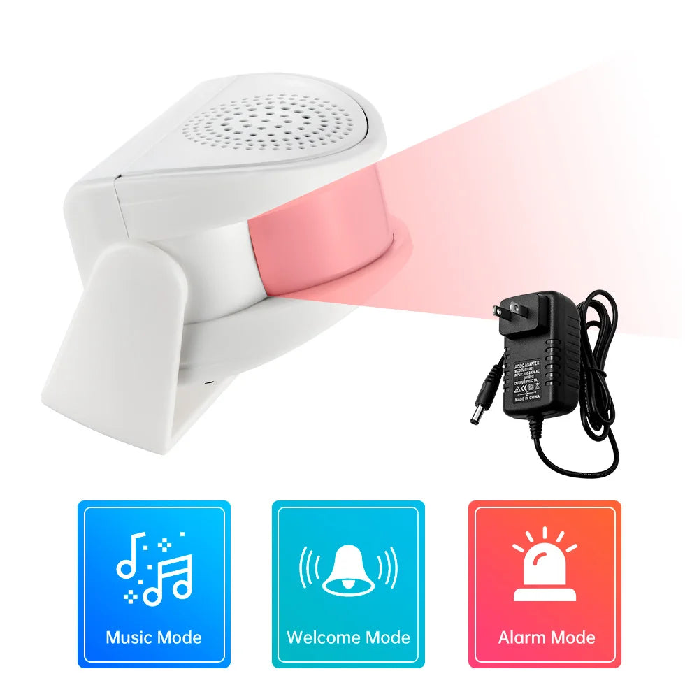 PIR Motion Sensor Doorbell Chime Alarm with 32 Sounds