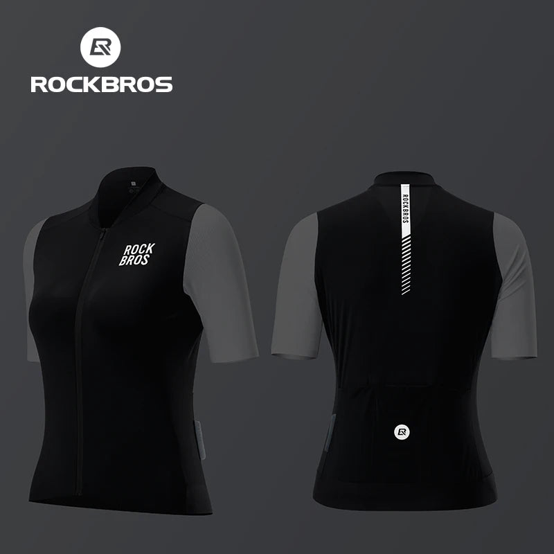 ROCKBROS letní cyklistický dres vysoce elastický měkký lehký prodyšný krátký rukáv cyklistický dres 3D střih dámské cyklistické oblečení