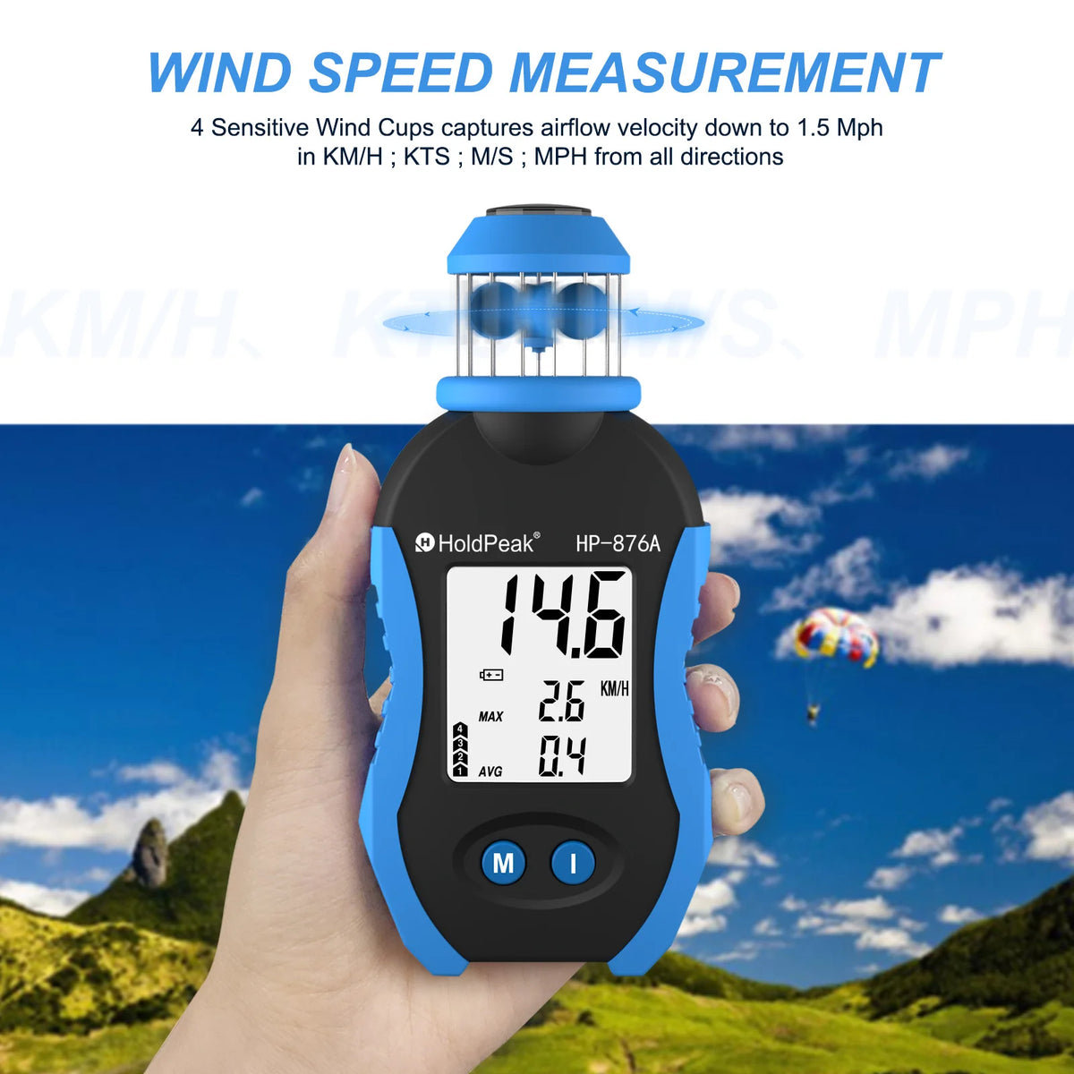 Anemometru cu cupă BT-876A cu busolă