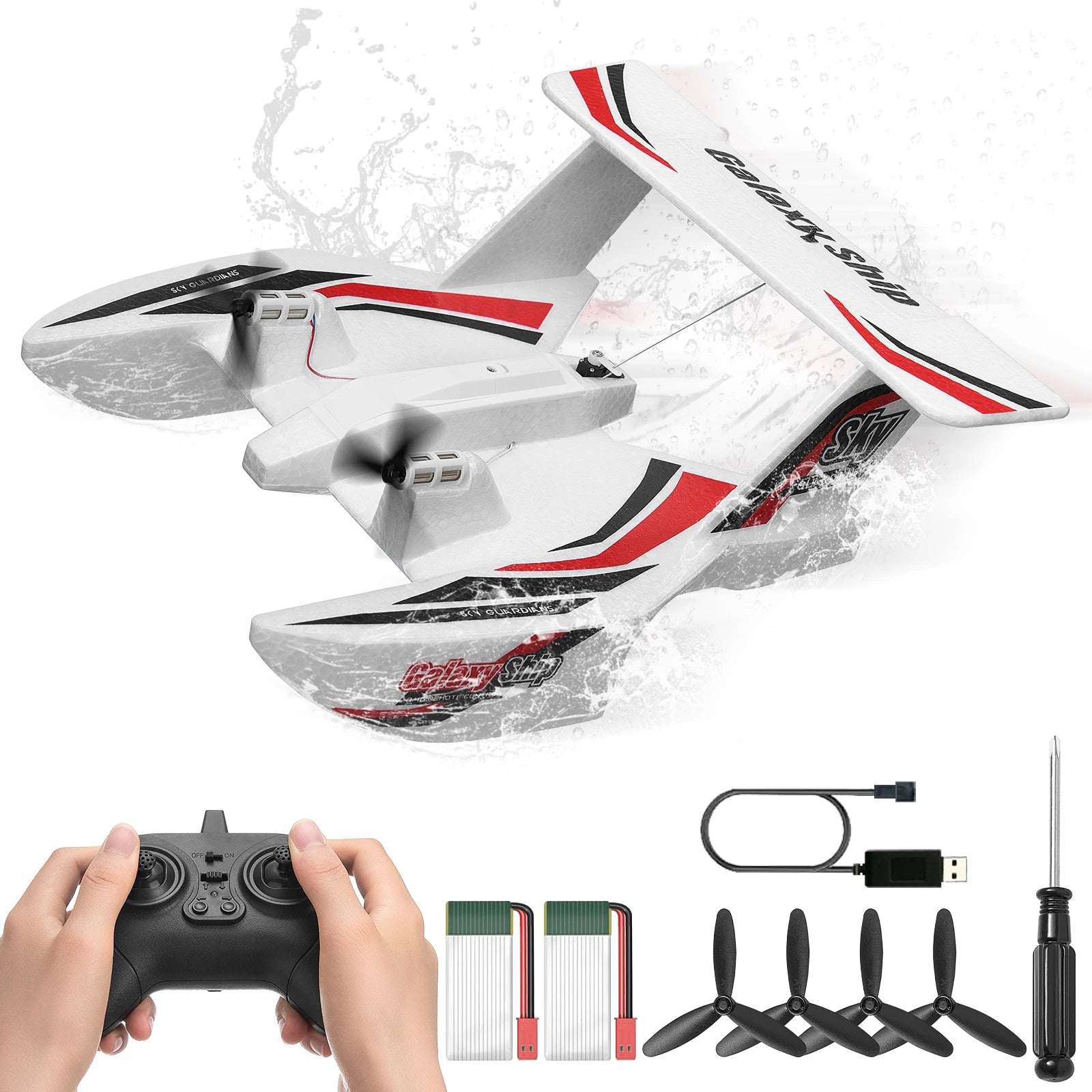 Aereo RC Anfibio 2,4 GHz 3CH Telecomandato per Principianti