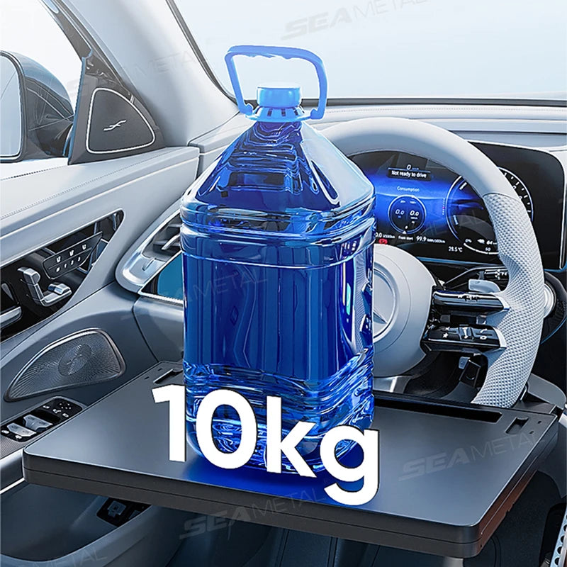 SEAMETAL Extendable Steering Wheel Tray Car Temporary Tray for Driver Adjustable Silicone Anti Slip Clip Foldable Hidden Tray
