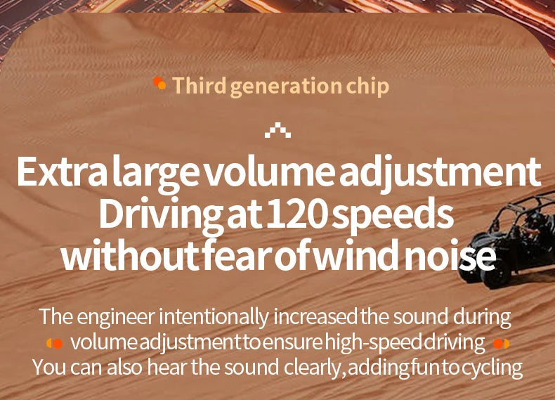 3D Surround Heavy Bass Motorcycle Helmet Headset Stereo Bluetooth Hands Free Call IPX7 Waterproof With Tri-Color Ambient Light