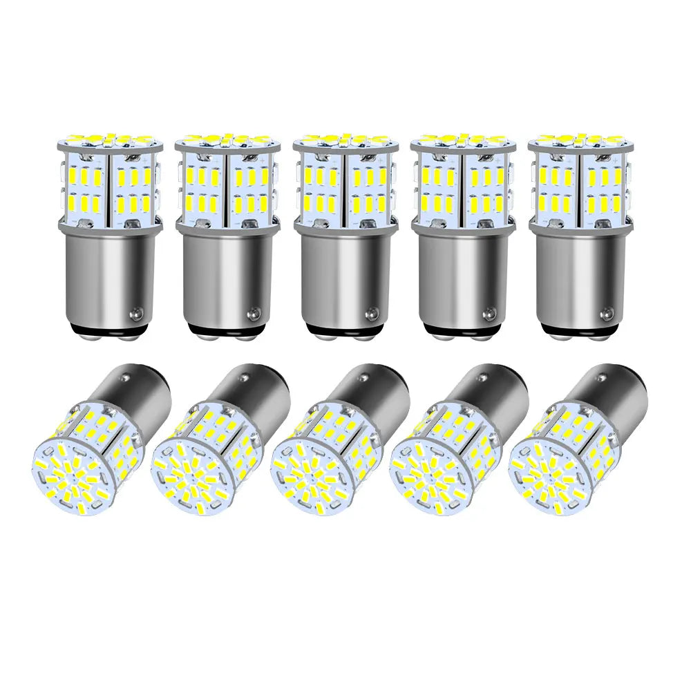 2/4/6/10PCS Ultra Bright P2MAX LED Bulbs 1156 BA15S S25 G18 P21W 1157 BAY15d P21/5W 12V White Car Brake Reverse Fog Drive Lights