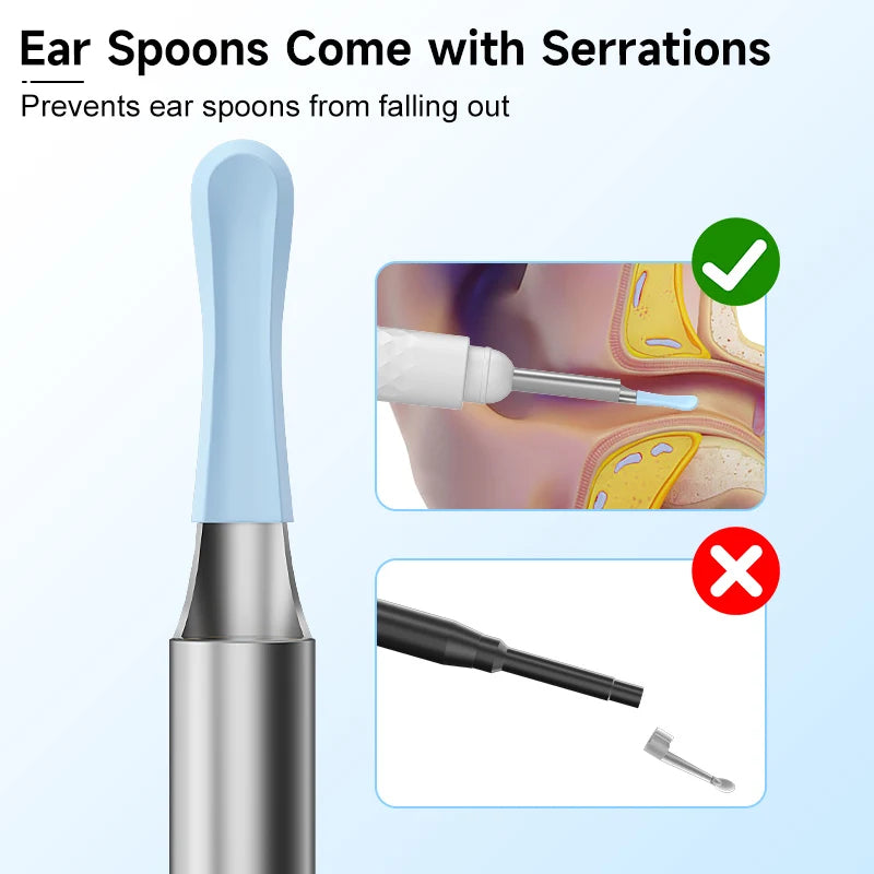 Wireless Visual Otoscope 4.2mm 1080P WiFi Ear Scope with Cleaning Tools