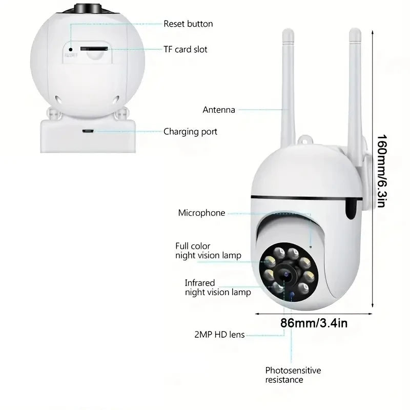 A7 1080P Security Camera WIFI Camera Outdoor PTZ Speed Wireless IP Camera CCTV 4X Digital Zoom Audio Network Surveillance CAM
