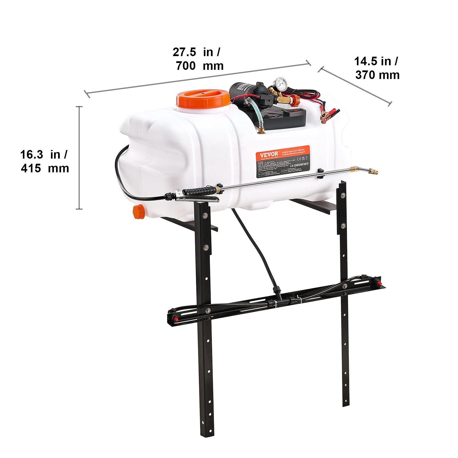 ATV Spot Sprayer 60L with Adjustable Boom & 12V Pump
