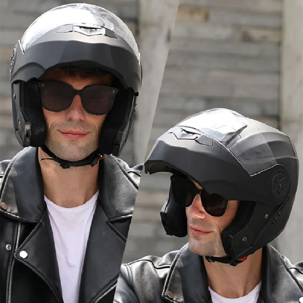 Binoclu/Bizant dual pentru bărbați/femei, cască de Moto, motocros, modular, Flip Up, personalizată, Cască integrală