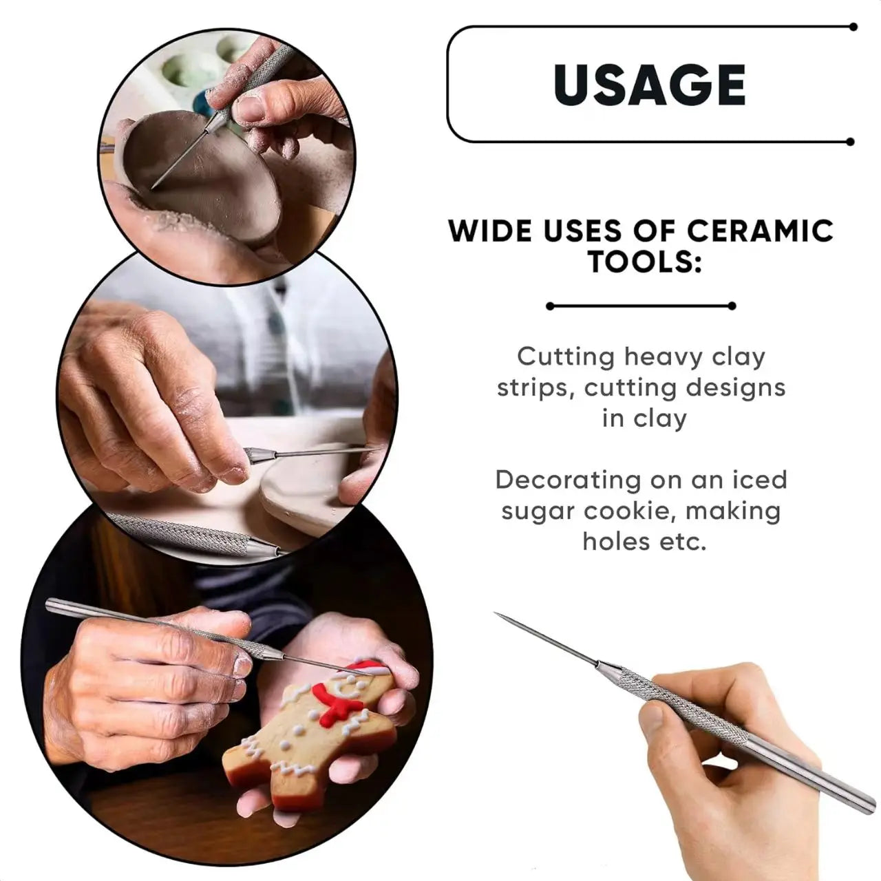 Clay Sculpting Needle & Texture Tool Set for Ceramics and DIY Craft