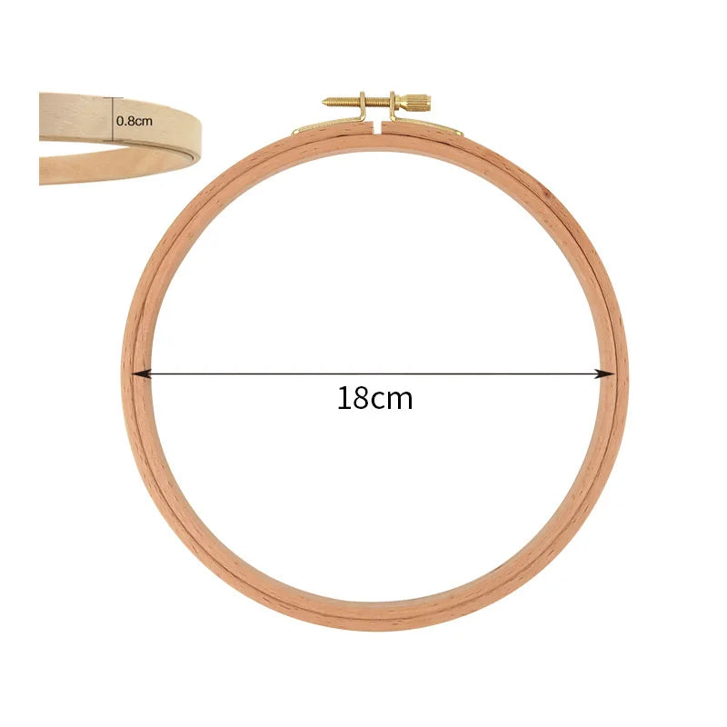 Beech Wood Embroidery Hoop for Cross Stitch, Nine Sizes