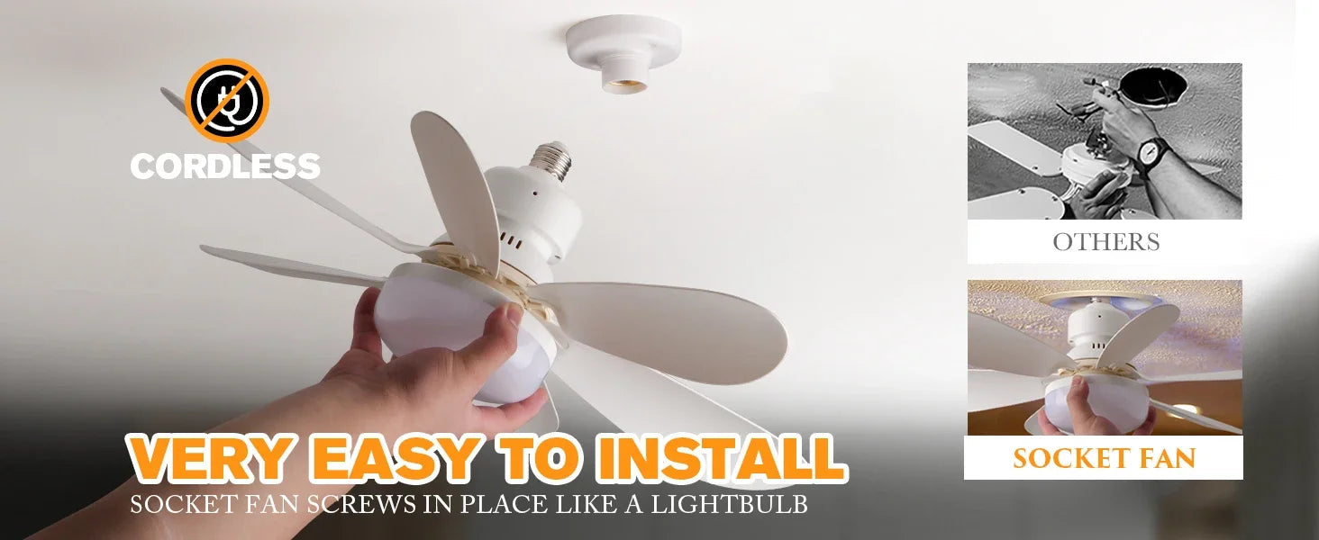 LED 40W ceiling fan light E27 with remote control for dimming, suitable for living room, study, household use, 85-265V