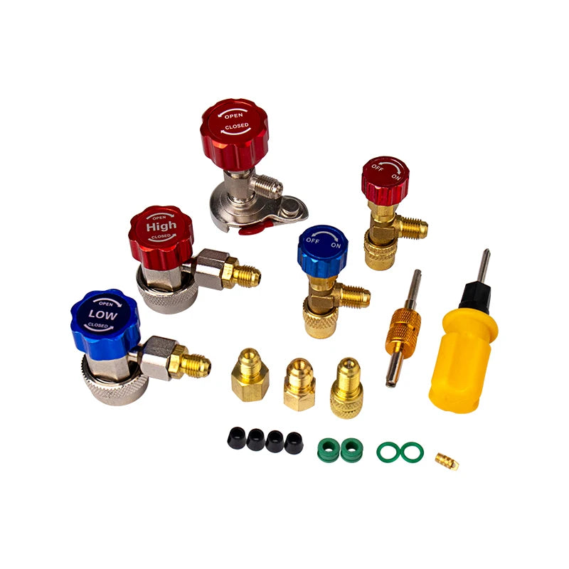 4-Wege Saug- Manometer-Diagnose-Set R134a R22 R410a R32 für Auto-Klimaanlage Kältemittelgas