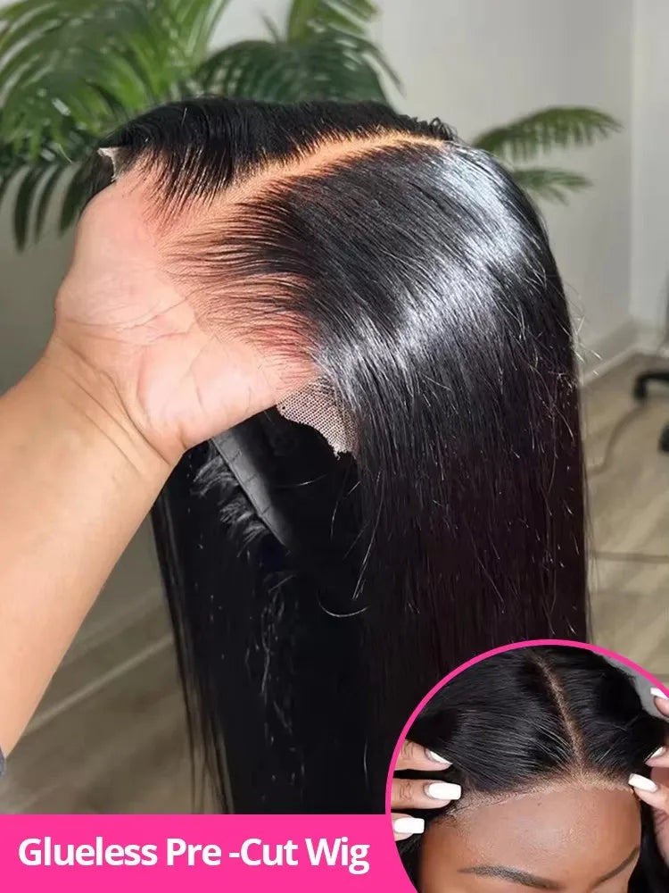 250% Density Brazilian Bone Straight Glueless HD Lace Wig