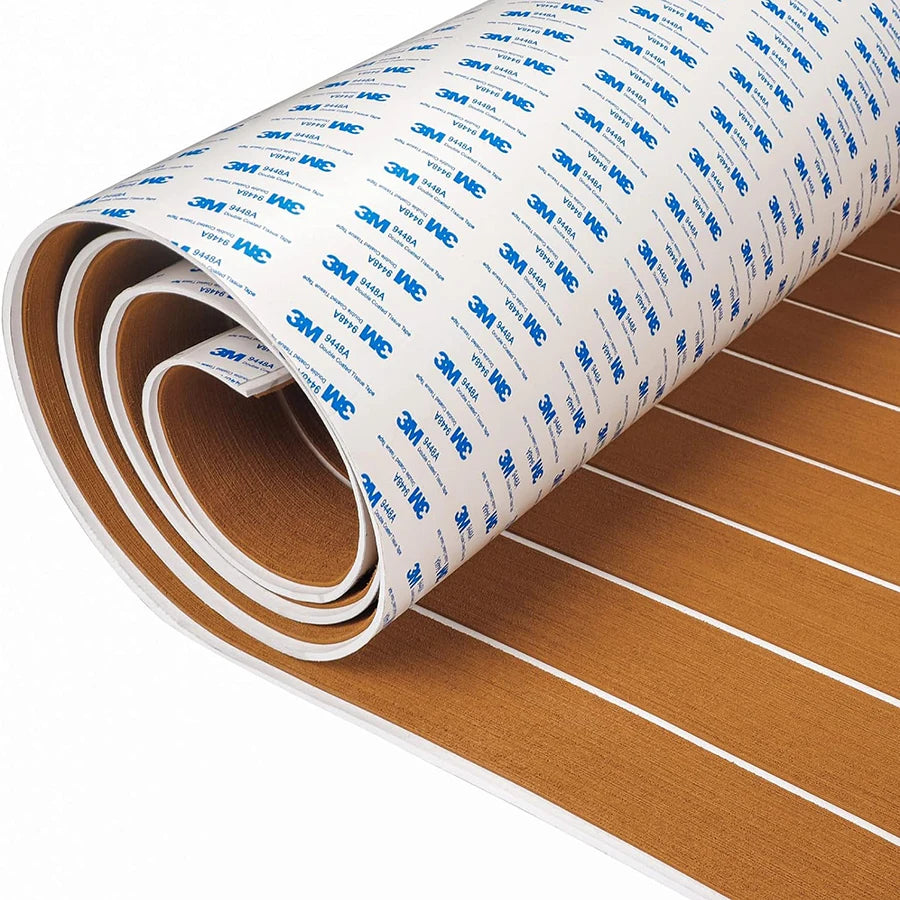 EVA Foam Boat Flooring 2400x450mm Self-Adhesive Faux Teak Decking