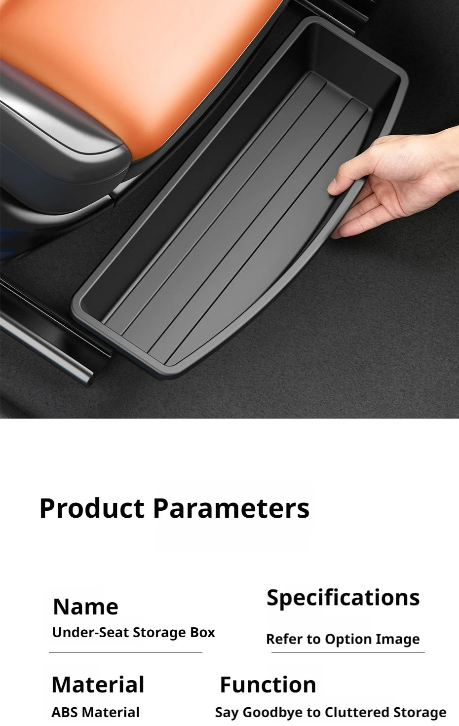 SEAMETAL Under Seat Storage Box Universal Car Seat Bottom Organizer Box Removable Storage Box Gadget Case Universal Accessories