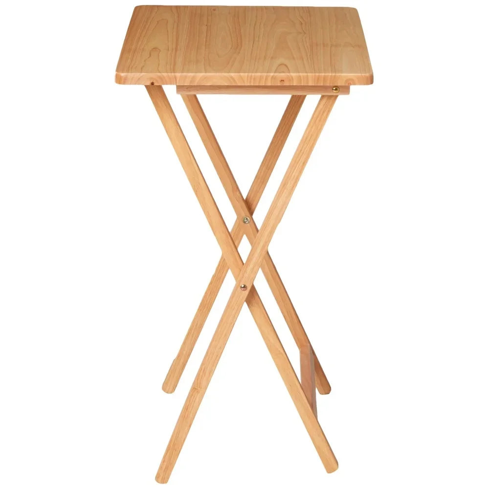 Folding TV Tray Table Solid Wood Portable Compact Space Saving