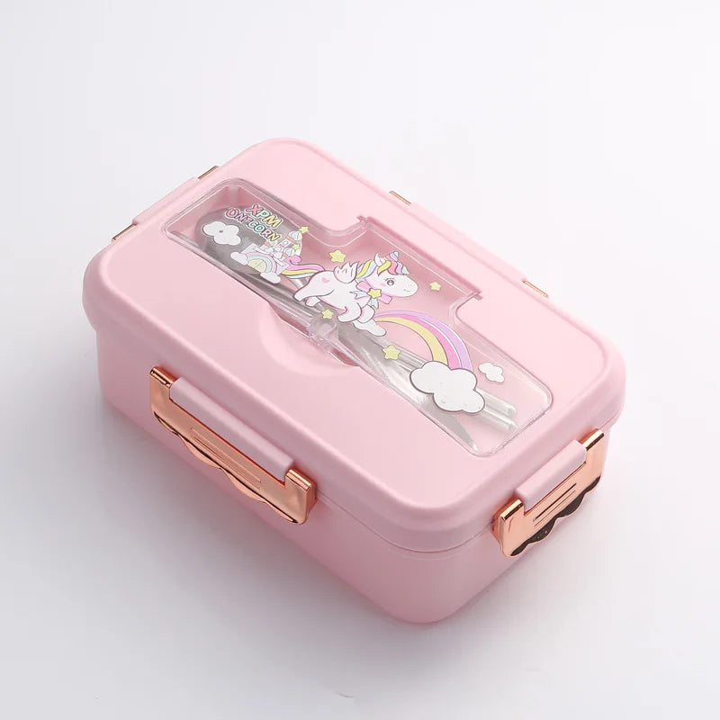 Cartoon Divided Lunch Box, Five Colour Options