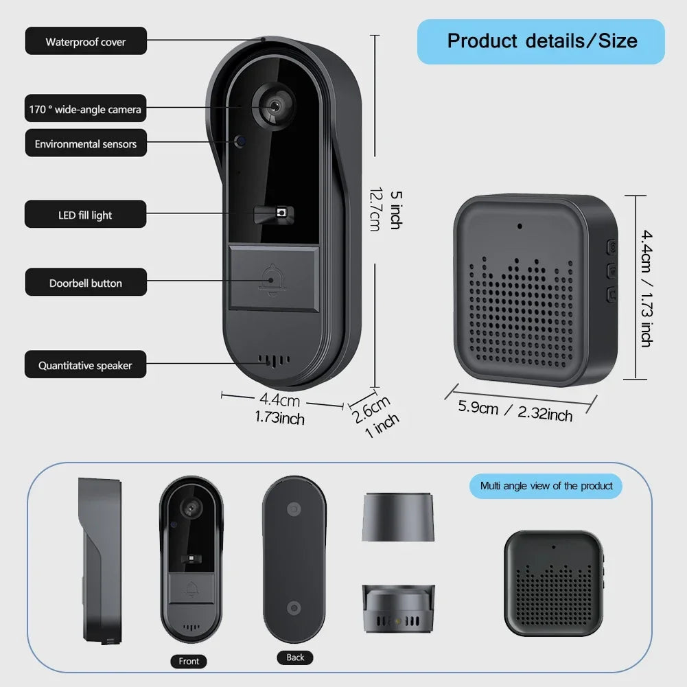 Wi-Fi Video Doorbell with Two-Way Audio