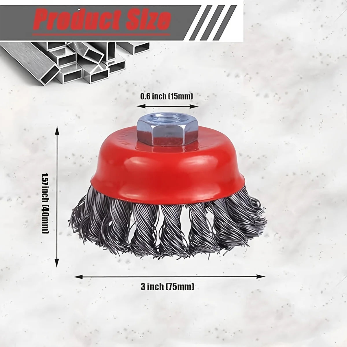 Three-Inch Knotted Steel Wire Brush Accessory