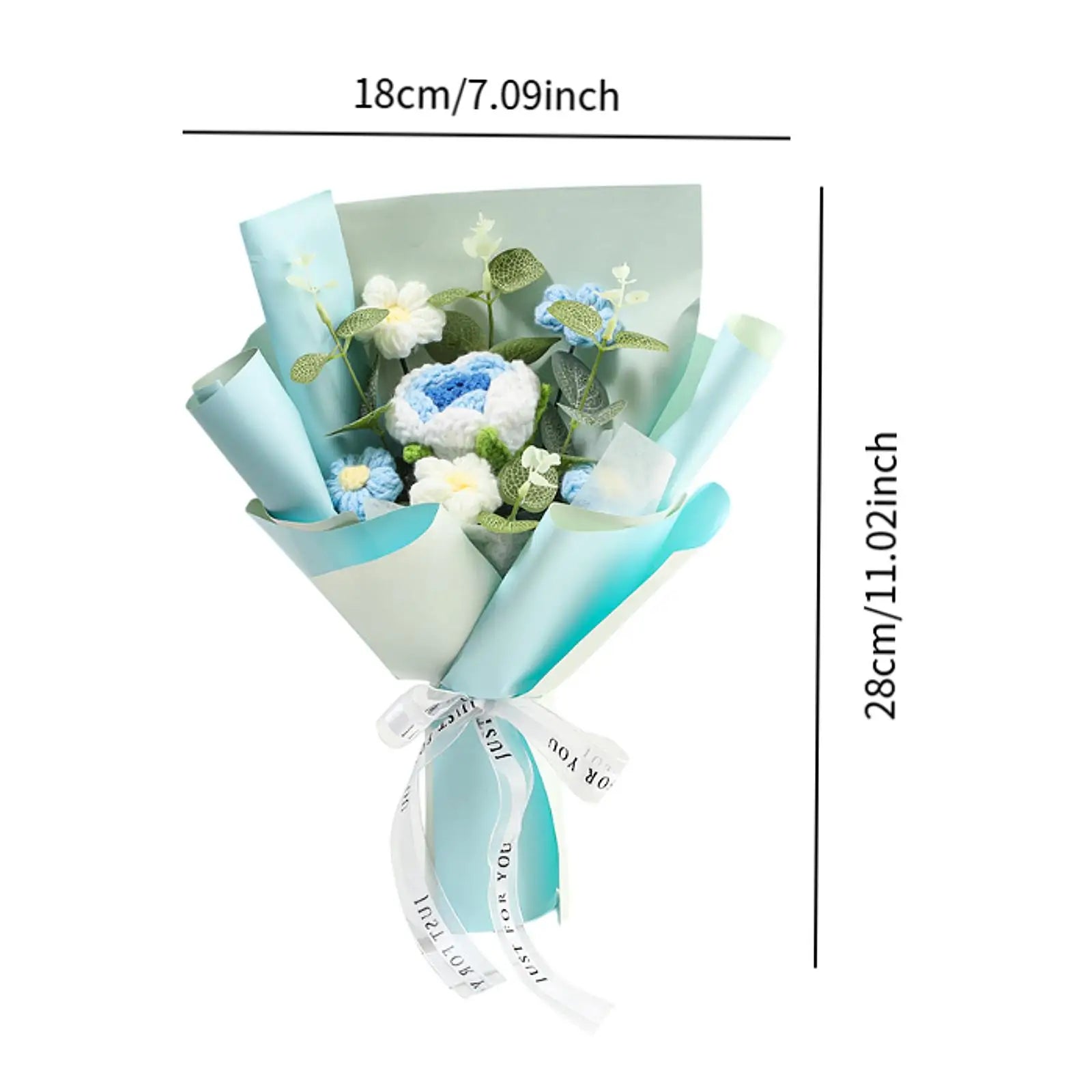 Handmade Crochet Flower Bouquet Knitted Floral Decoration