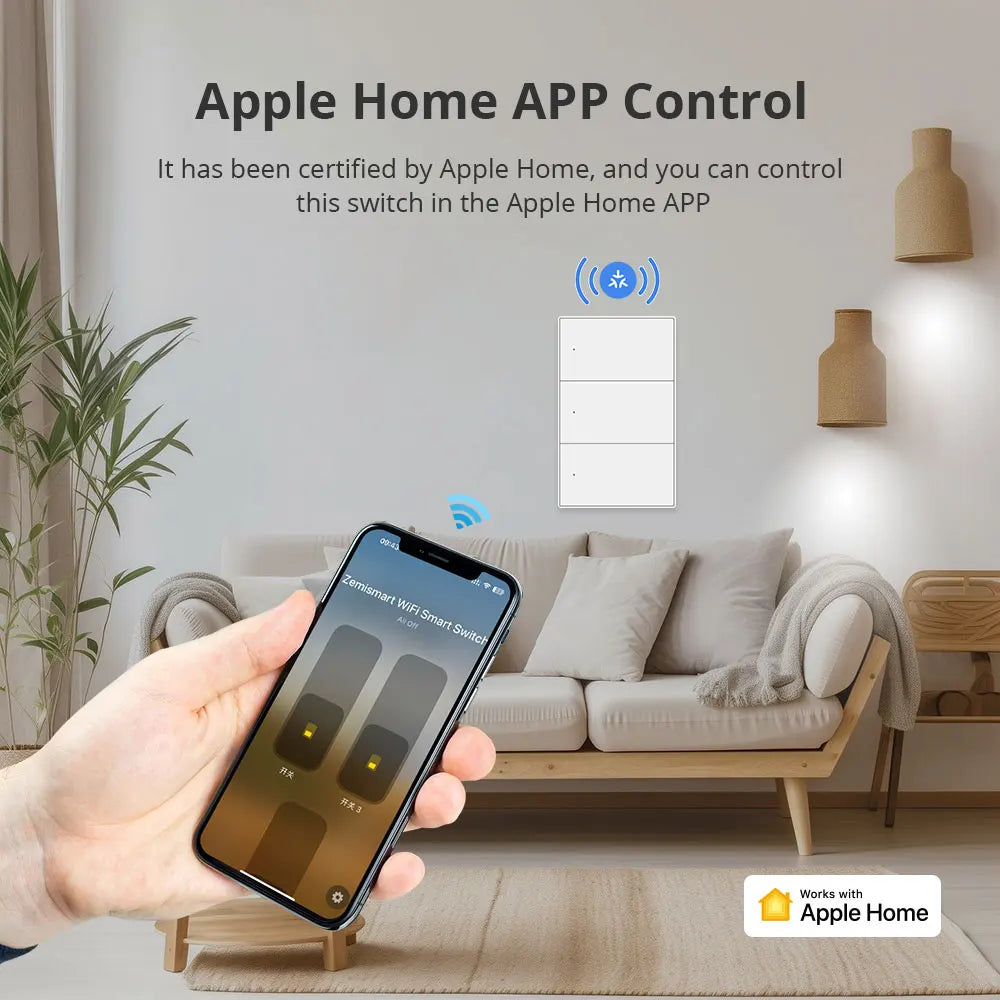 Matter Wi-Fi Wall Switch - Gang and Colour Options