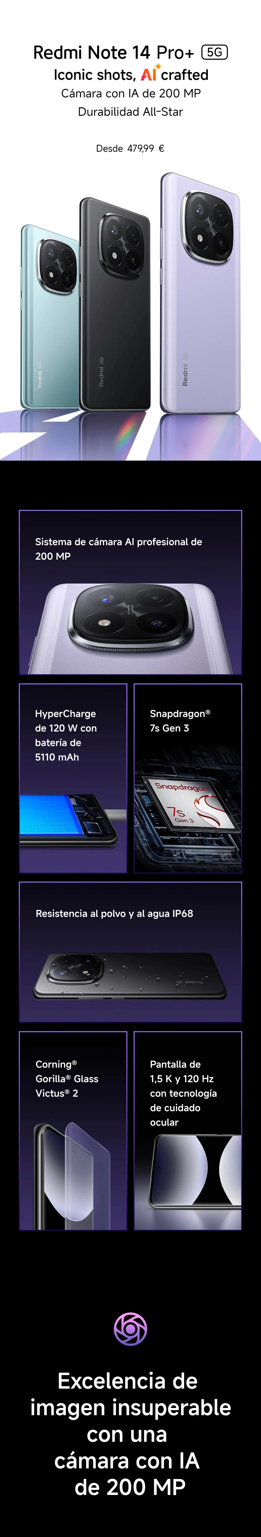 Xiaomi Redmi Note 14 Pro Plus 5G Evropská verze chytrého telefonu