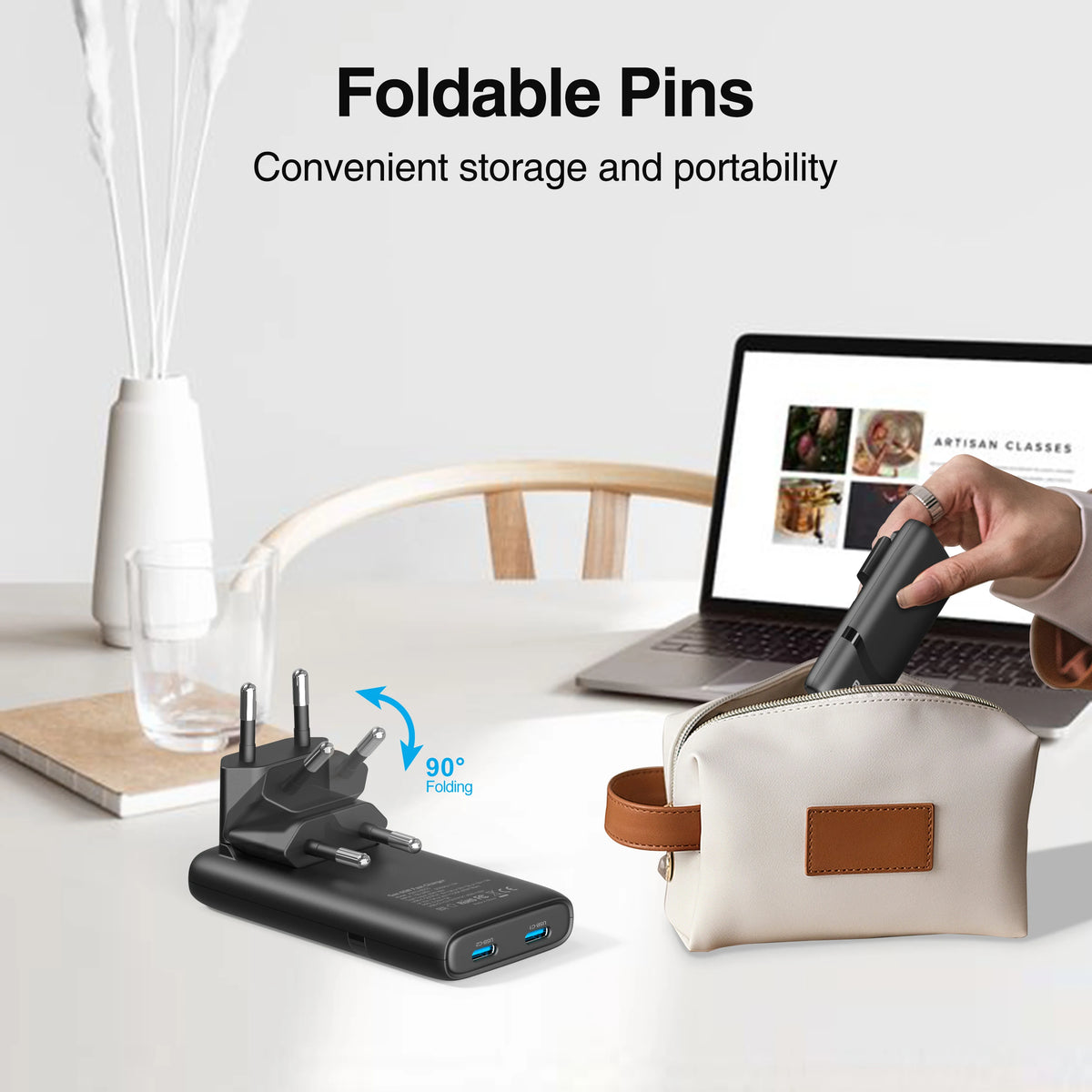 Dvostruki USB-C GaN punjač od 65 W i opcije kabela