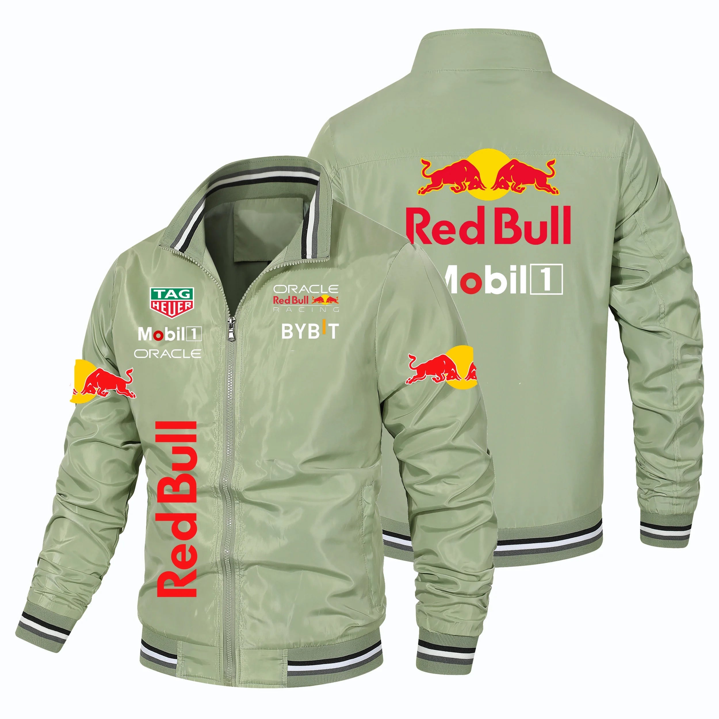 2025 New Retro Style Red Bull Motorcycle Jacket Racing Jacket Windbreaker Outdoor Sports Bicycle Jacket Men's Top Coat