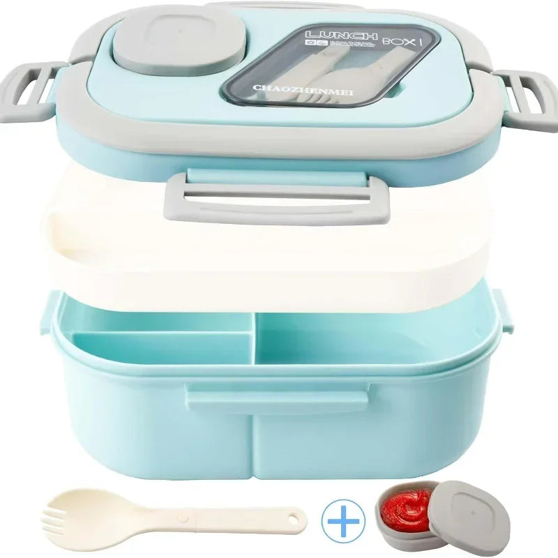 1200ml Four-Section Lunch Box with Cutlery