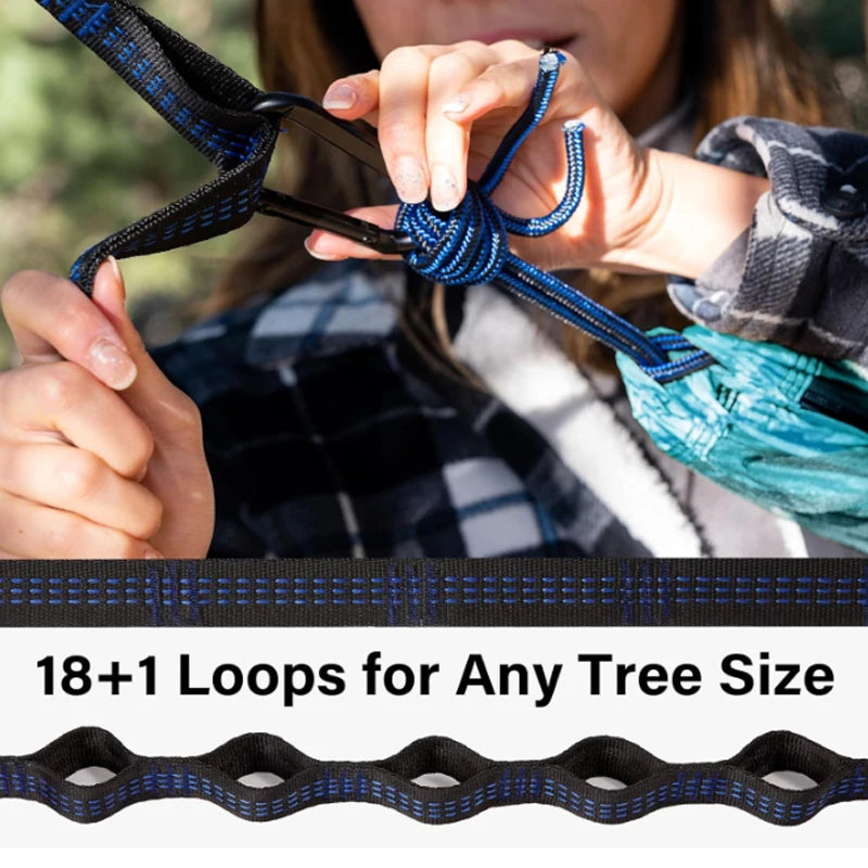 Nylon Camping Hammock with Straps - Size Options