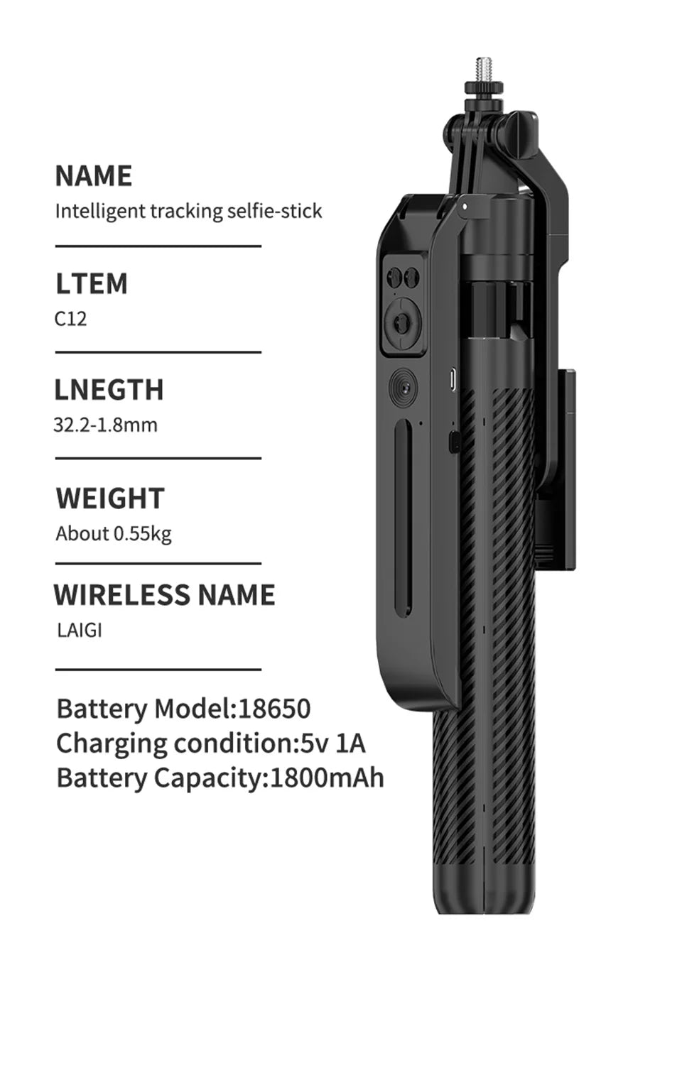 C12 Tripod Gimbal Stabilizer for Smartphone Cameras