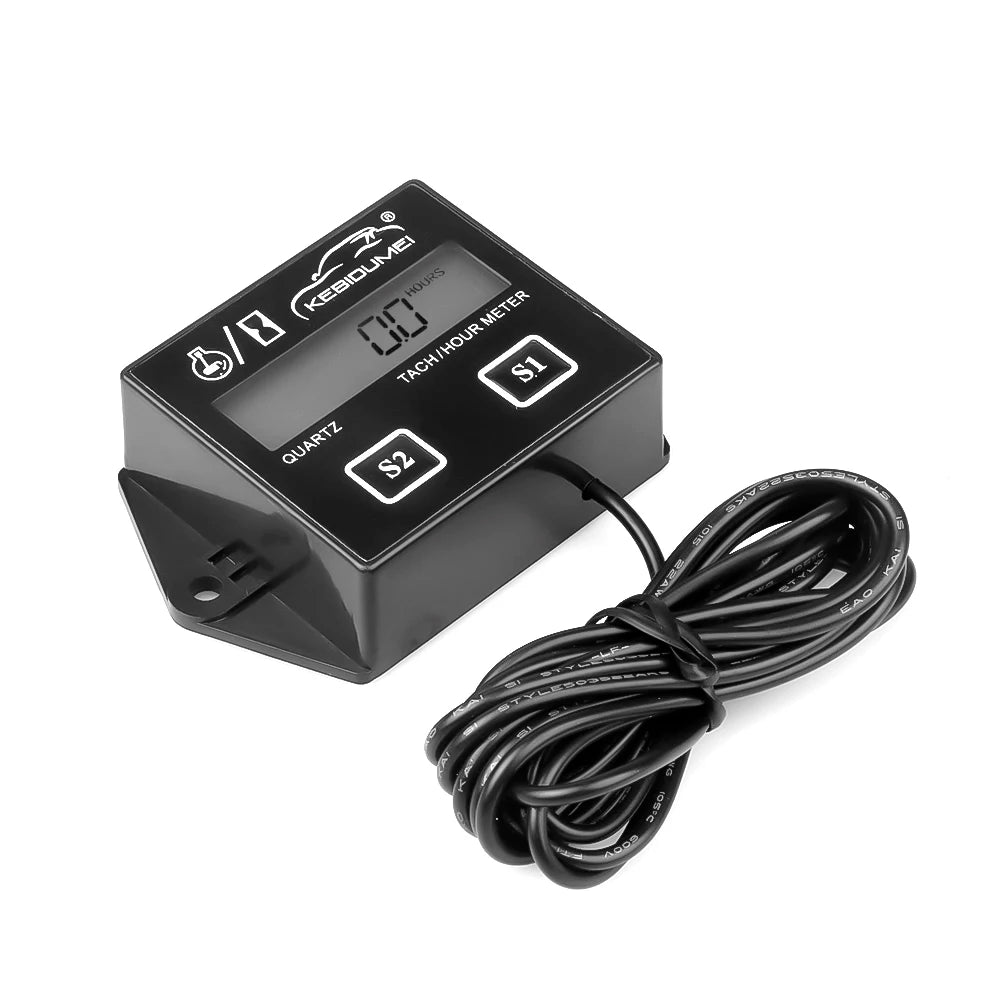 Waterproof Digital Engine Tach Hour Meter Tachometer Gauge Engine RPM LCD Display For Motorcycle Motor Stroke Engine Car Boat