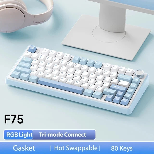 AULA F75 Wireless Mechanical Keyboard RGB 75% Hot Swap 78-Key
