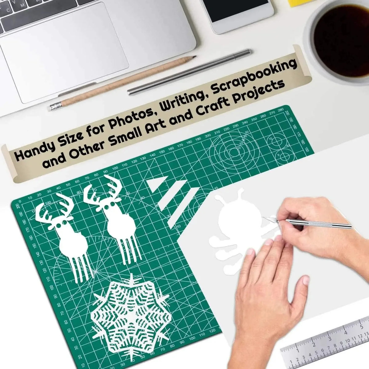 PVC Cutting Mat 10 × 30 cm, Double-Sided and Self-Healing