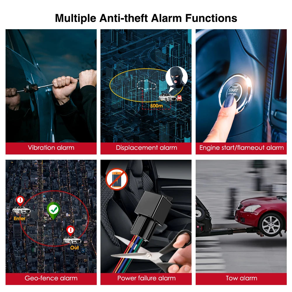 MiCODUS 4G GPS Tracker Auto Sledovací zařízení MV730G Relé GPS Motocykl Řetěz Zastavení Paliv 9-95V Motor Zapnuto Proti krádeži Volná APP