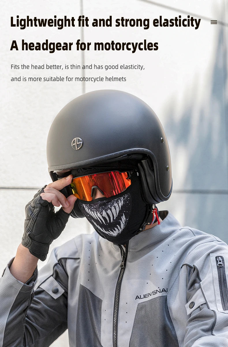Breathable Ice Silk Motorcycle Face Mask with Eye Holes
