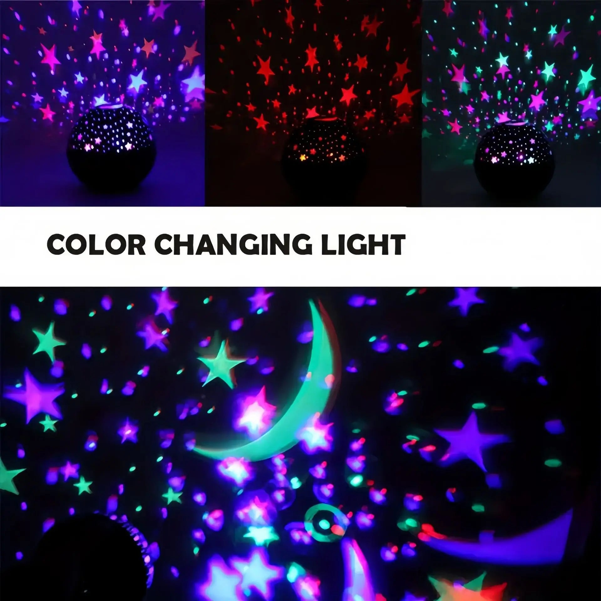 Starry Sky Galaxy Moon Projector Night Light USB RGB