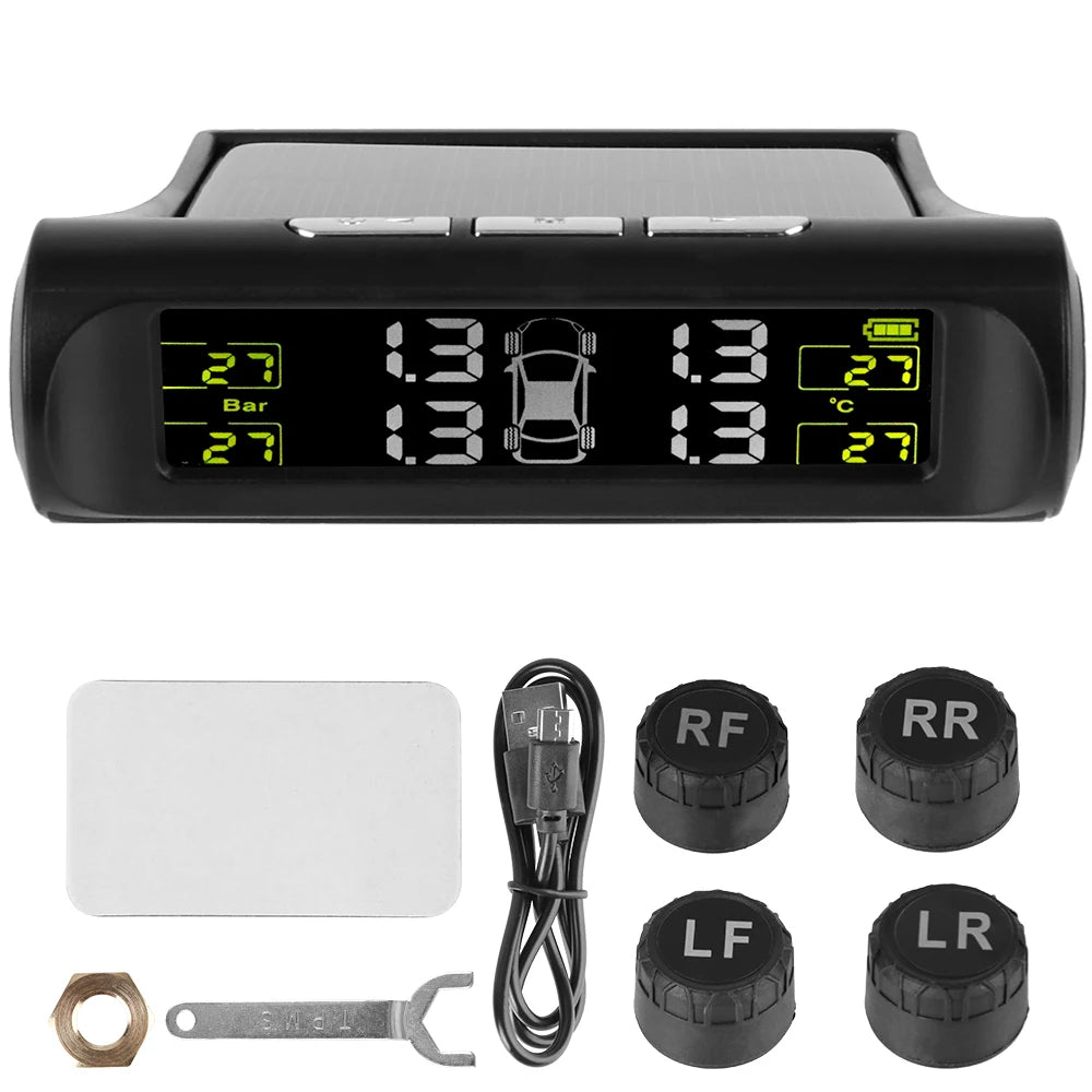 Solar TPMS Tire Pressure Monitoring System with External Sensors