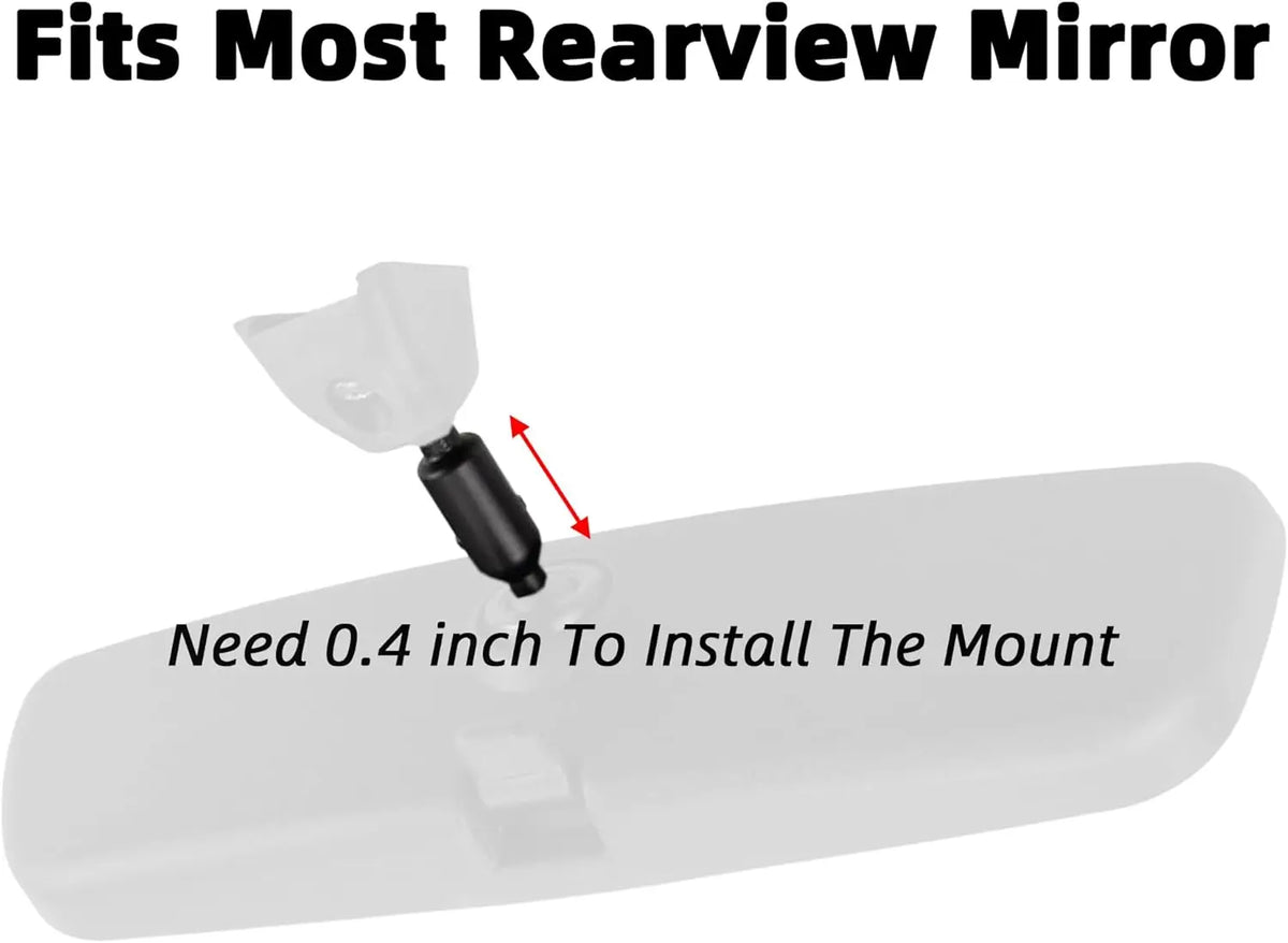 Rear-View Mirror Dash Cam Mount with Interchangeable Joints