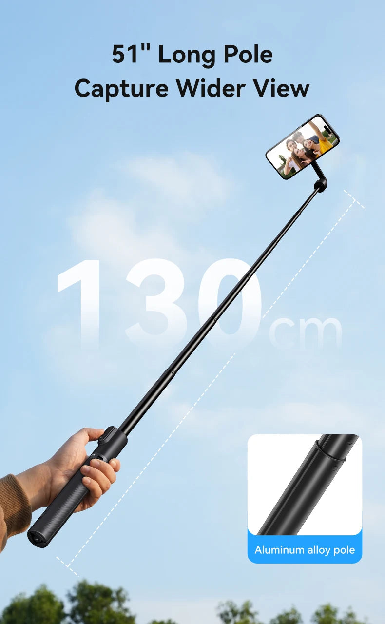 TELESIN Magnetic Selfie Stick Tripod with Remote For Cellphone For iPhone 16 15 14 13 12 Pro Max For HUAWEI XIAOMI SAMSUNG