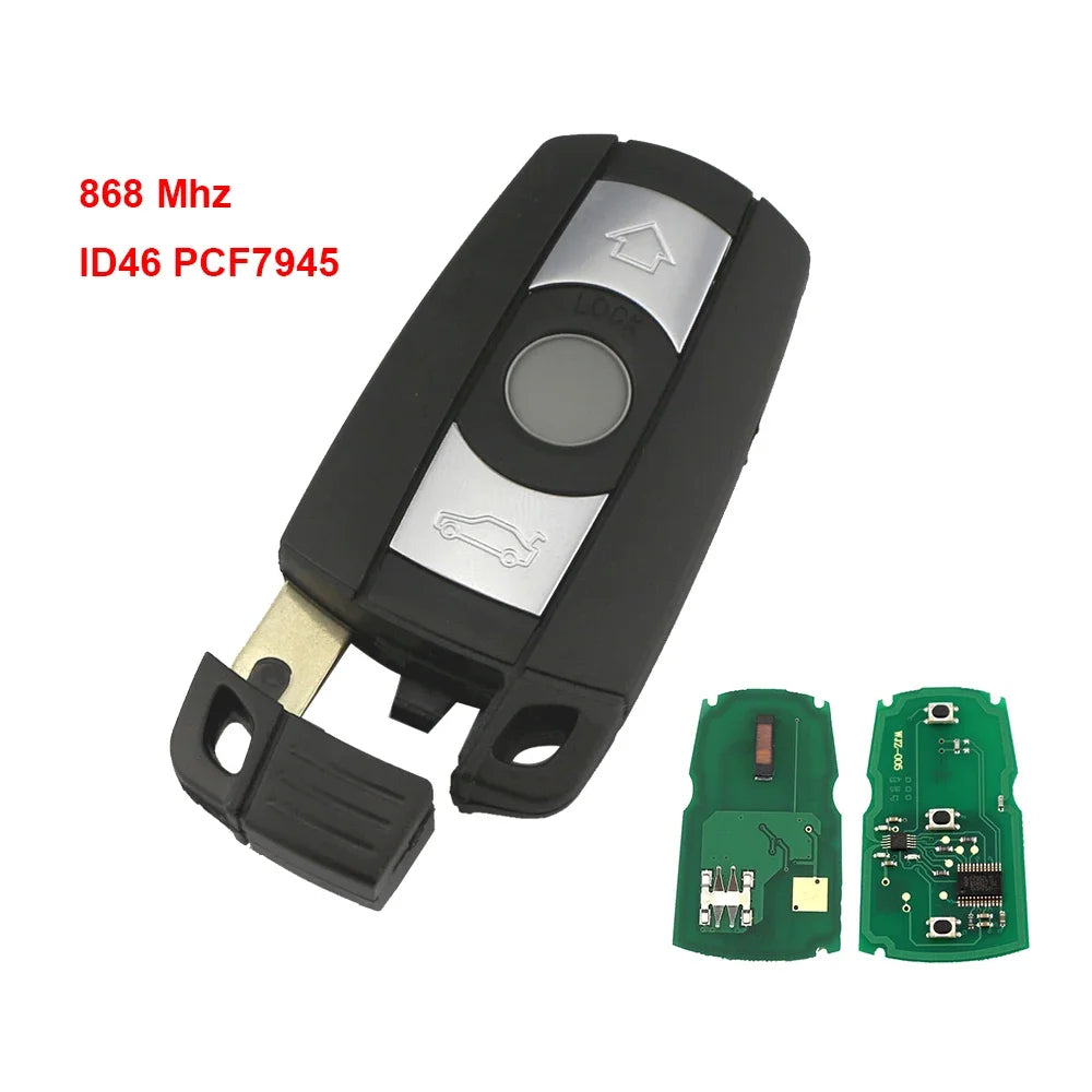 3 Buttons Smart Car Remote Key Fob For BMW CAS3 1 3 5 7 Series X5 X6 E60 E90 E61 E87 E70 E71 Z4 315/433/868Mhz ID46 PCF7945 Chip