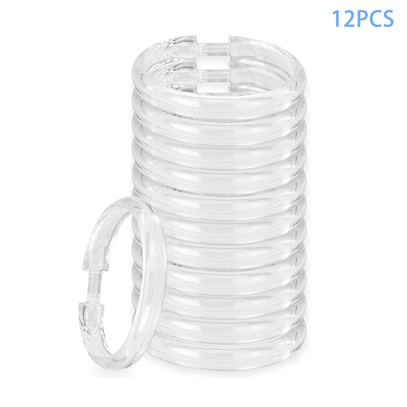 Dusjforhengsringer i PVC, pakke med 12 stk.