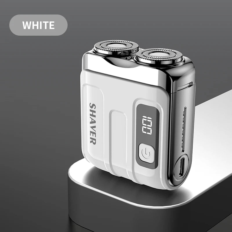 Mini Electric Shaver with Dual Blades & Digital Display