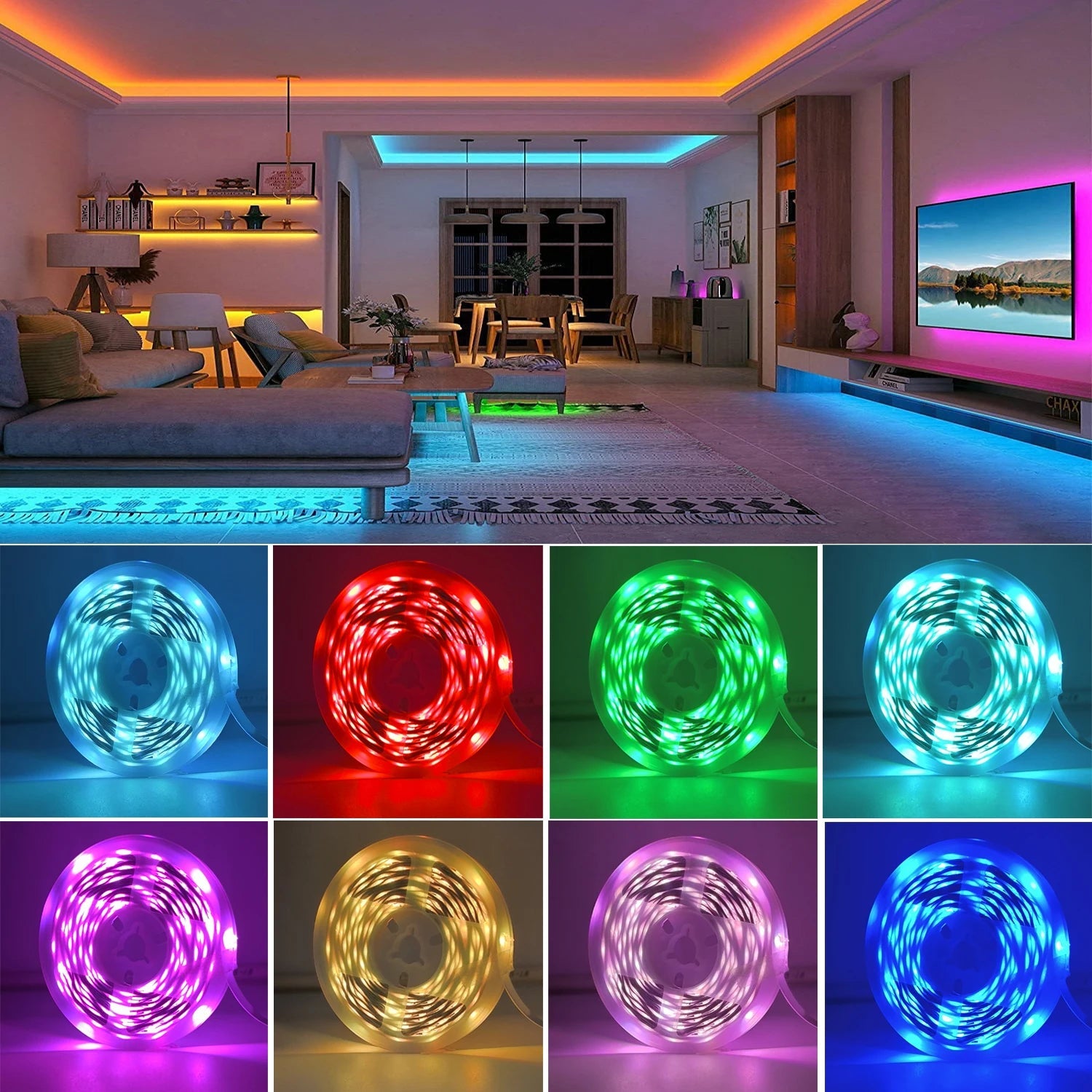 RGB Led Strip Lights 5m 10m 20m 30m Led Room Light with APP Control Flexible Ribbon Luces Led Tape for Room Bedroom Decoration