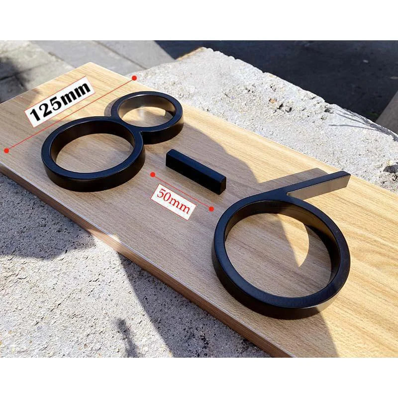125mm Black Outdoor House Number Sign