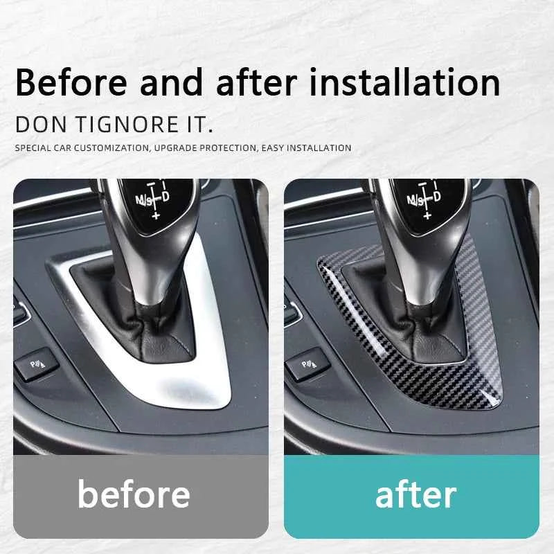 Carbon Fiber Style ABS Center Console Shifter Base Plate for F21 F20 F22 F23 F30 F31 F32 F34 F33 F35 F36