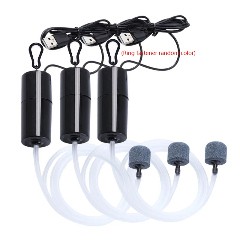 Pompă de aer pentru acvariu USB cu țeavă și piatră de aer, 5 V