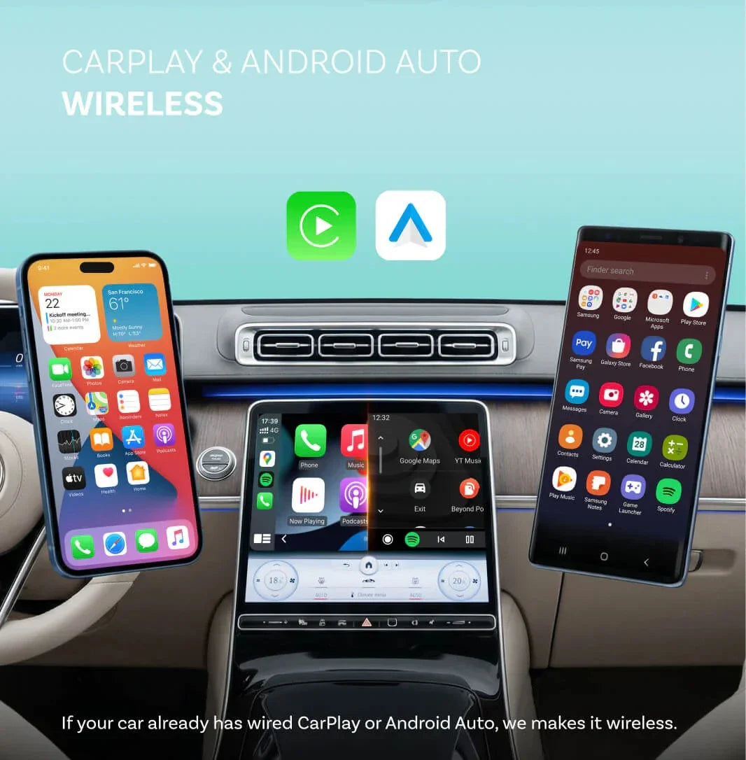 Mini Wireless CarPlay and Android Auto Adapter USB Dongle