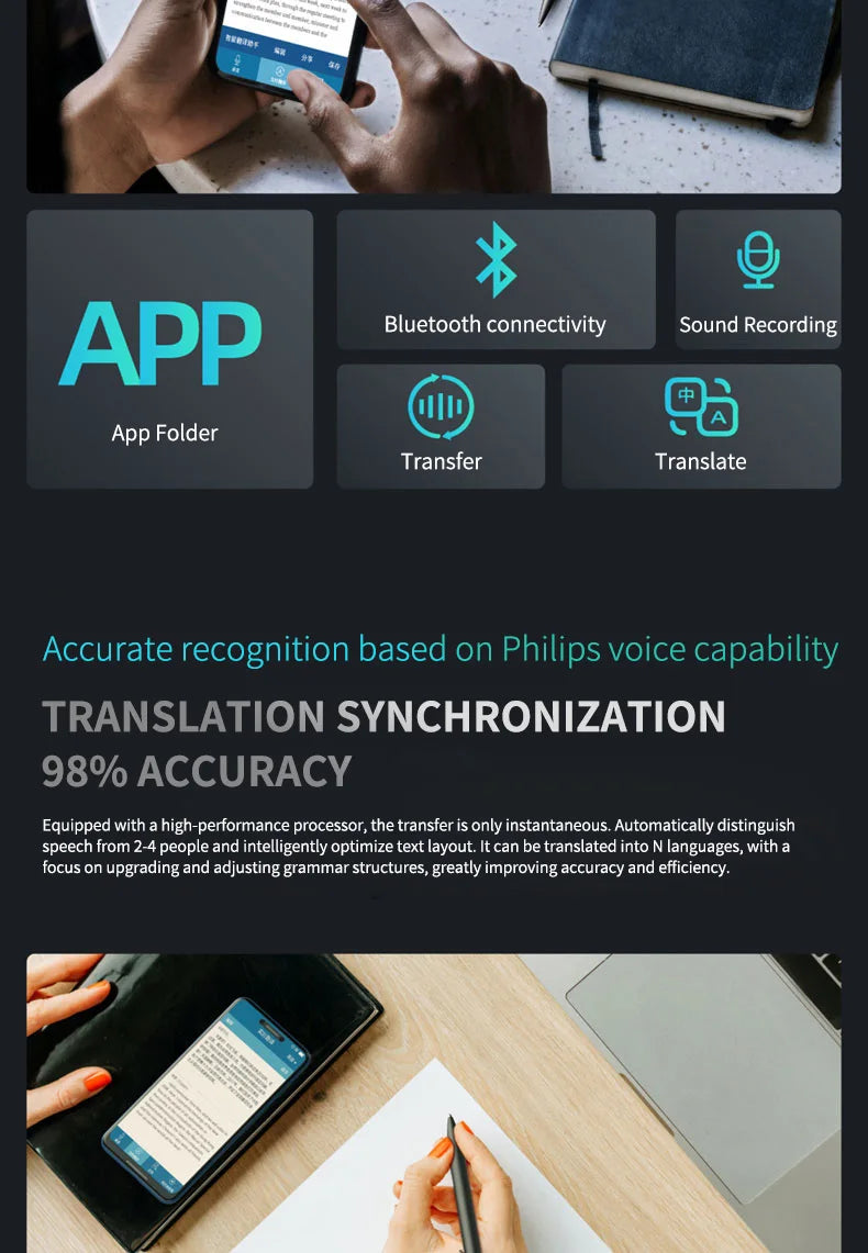 Philips 100% Original Digital Voice Recorder 16GB 64GB Smart Recording Pen Bluetooth VTR5910
Philips 100% Original Digital voiceoptager 16 GB 64 GB Smart optagelsespen Bluetooth VTR5910